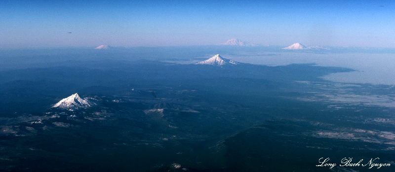 Mt Jefferson, Mt Hood, Mt St Helens, Mt Rainier, Mt Adams, Volcanic Peaks  
