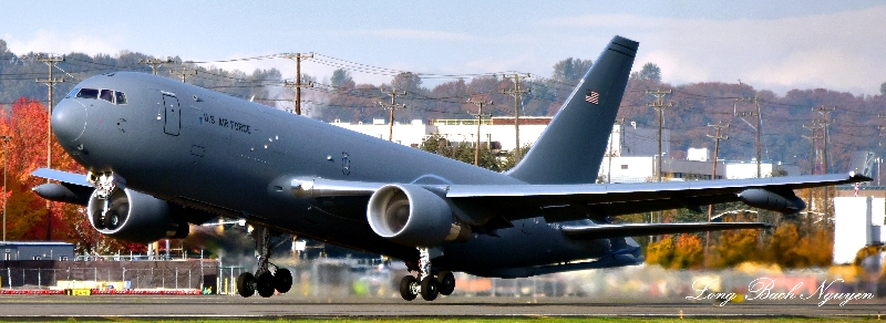 Boeing KC-46 Tanker departing Boeing Field Seattle 014 