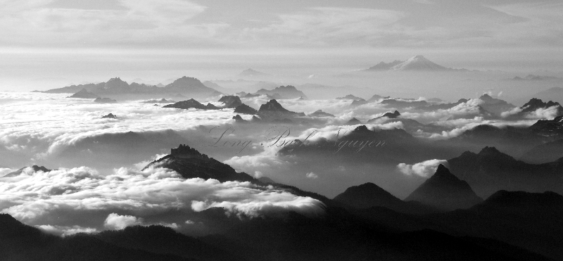 Peaks on western slope of Central Cascade Mountains and Mount Baker and Twin Sisters, Washington 028
