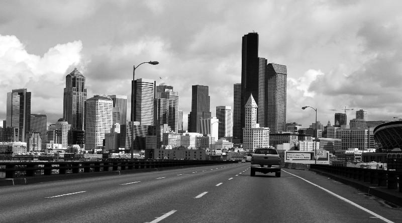 on the viaduct in Seattle