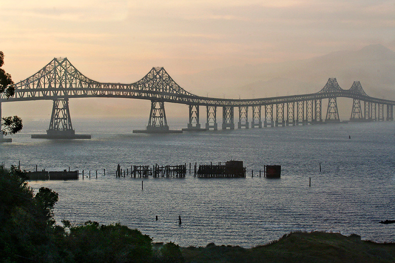 The bridge, with Mt. Tamalpais hiding in background