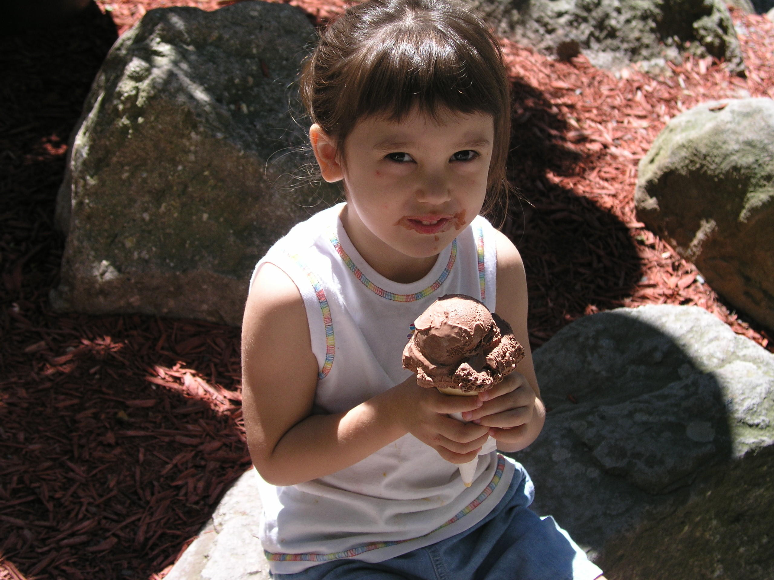 Sarah enjoying an ice cream cone at Knobles Grove