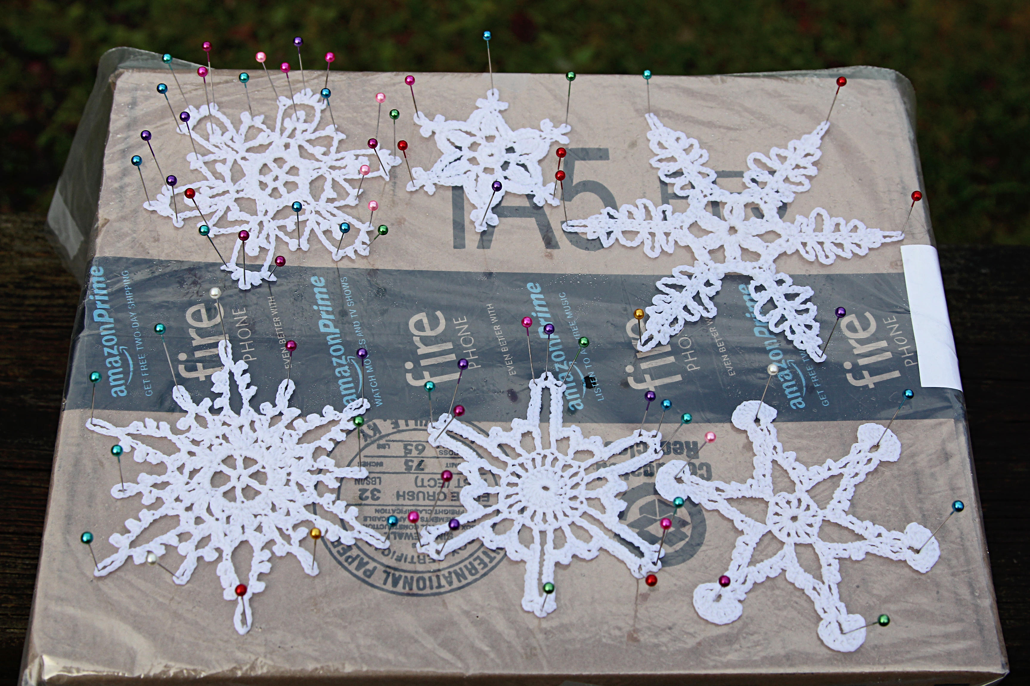 crocheted snowflakes