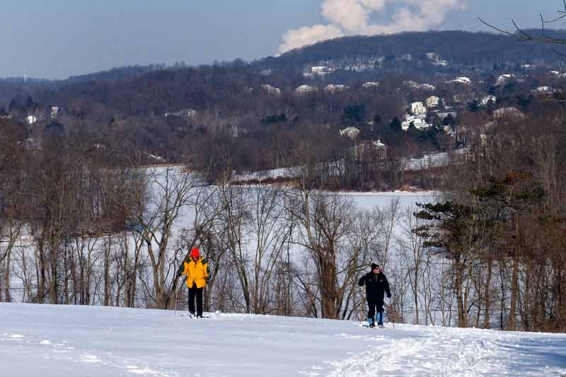 Two Skiers Enjoying the Park