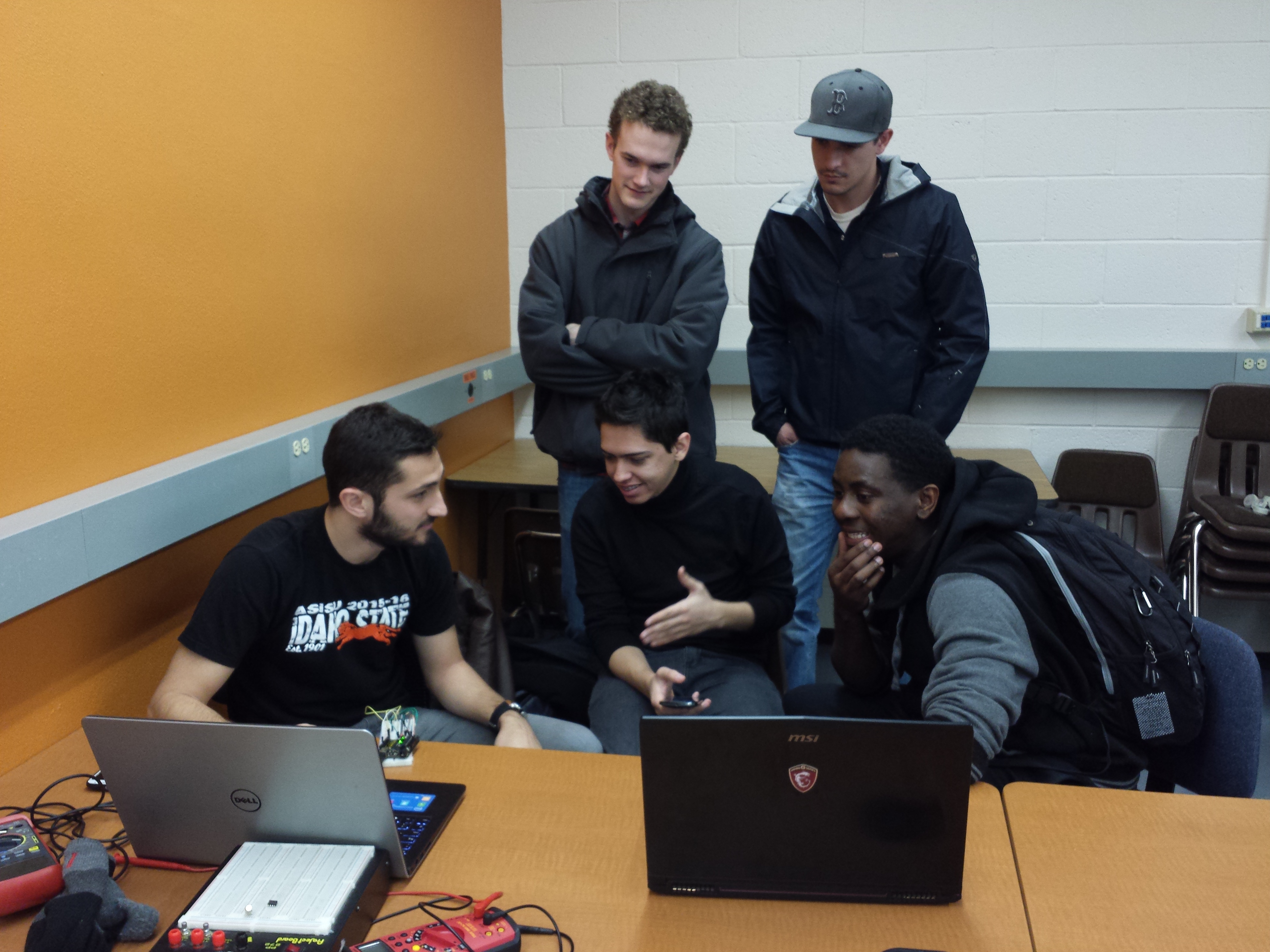 Idaho State University students in my Microcontroller projects course.