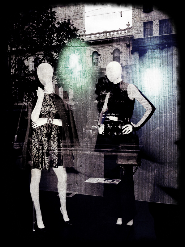 City shop window