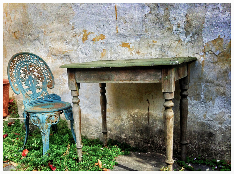 Old table & chair