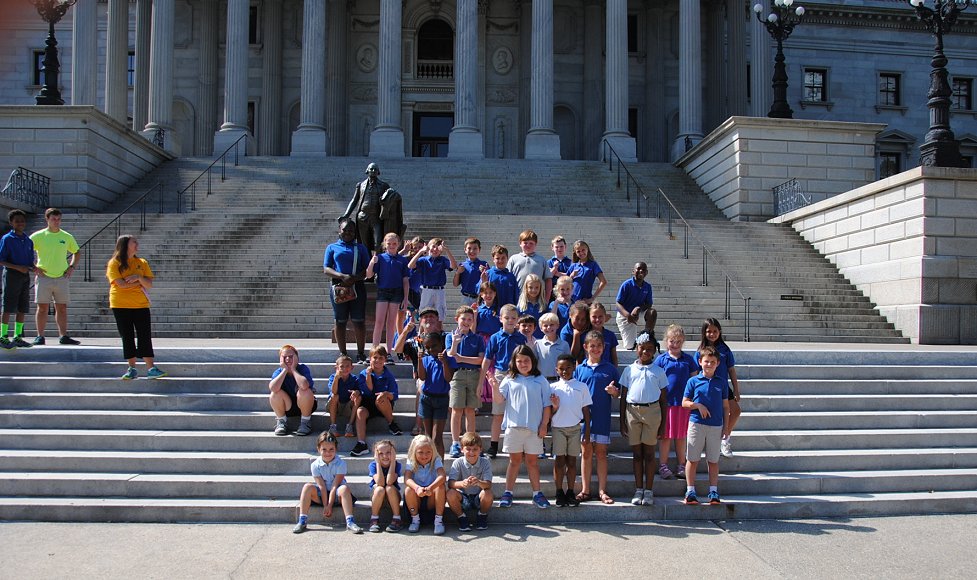 me and some kids visit the state house in Columbia, SC