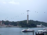 The cable cars to Sentosa island