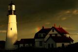 87MEANDERING FENCE AND SHADOW PLAY...PORTLAND HEAD LIGHT LIGHTHOUSE by donald verger please comment your fave!