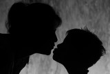 Silhouette of a kiss