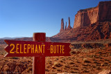 Elephant Butte sign and mountain (Monument Valley)