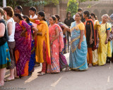 Women queue for the Taj Mahal