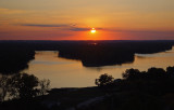 View of  sunset over the Illinois River from Tara Point