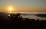 View of sunrise over the Mississippi River from Tara Point