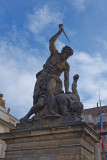<font color=#2E9AFE> 54749 - Sculpture at the entrance to Prague Castle
