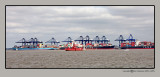 Container Ships at Felixstowe International Port