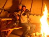Dino and Janelle in the RK Heliplex teepee