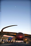 Moon Over Mission Space At Twilight