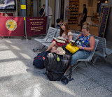 Waiting for a train - not sure if the pigeon is waiting for one too.