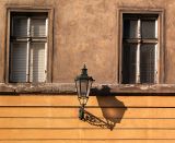 Lamp on golden wall