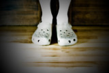 White shoes after Labor Day (also OOF, overprocessed, centered, and theyre crocs!)
