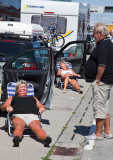 Sunning while waiting for the ferry