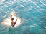 Jump.into the clear blue sea