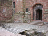 across the moat..