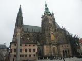 Prague Castle (Hradcany) - side of Saint Vitus with nearby obelisk