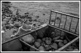 Lonely bed by Lake Puyehue