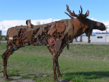 Getting a ride on the Metal Moose at Kalispell