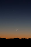 Jupiter, Mercury and the Moon at Twilight