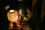 Bamboo basket lantern weaver, China