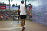 Tarek Momen questioning the referee's decision