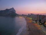 Penon and Levante Beach, dusk, Calpe