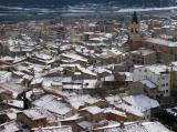 Berga snow-covered rooftops