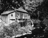 Cedar Creek Grist Mill Black and White with Film Grain