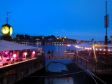 The Oslo Harbor. Bar,restaurants and dancing on the sea under the moonlight