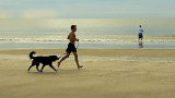 Runner and Dog and Fisherman