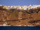 On my ferry approach to the island of Santorini