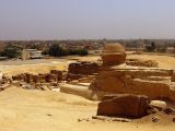 The Sphinx watches over the city of Cairo