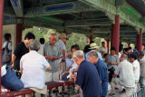 Card players in Hall way