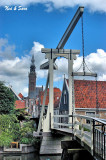 drawbridge and  church tower