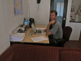 Adam, hard at work on a publication