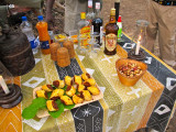 The table of sundowners and snacks
