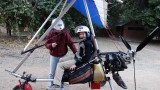 Cyn hops on microlight