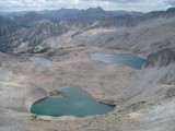 Pierre Lakes Basin, Maroon Bells (center, distant skyline)