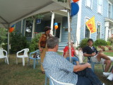 Ann Vaughn welcoming visitors. 