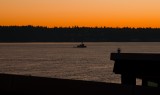 Puget Sound tugboat at dusk